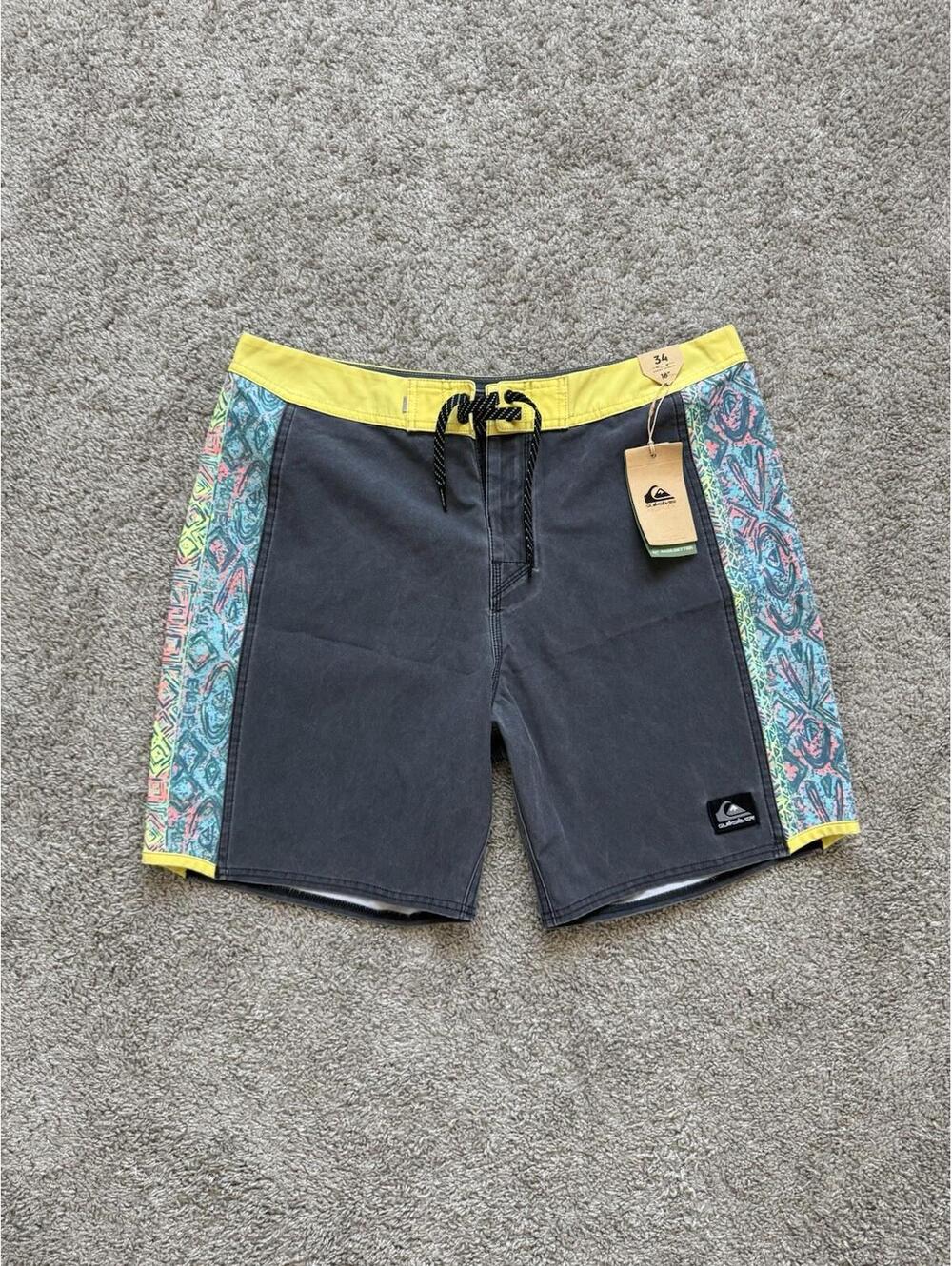 NWT Men’s Sz 34 Quiksilver Surfsilk Arch 18” Board Panel Shorts Multicolor